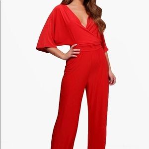 Red Jumpsuit boohoo.com
